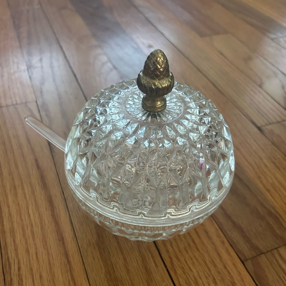 Vintage Mount Vernon Crystal Sauce Set